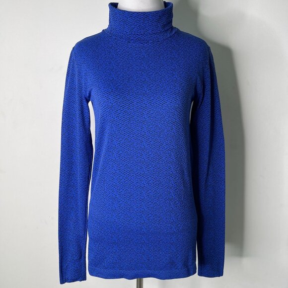 Athleta Women's Tanzanite Blue Flurry Peak Turtleneck Top Size Small - Picture 1 of 7